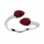 Teardrop-shaped men's emerald ring - Image 2