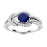 Sapphire ring with diamond accents