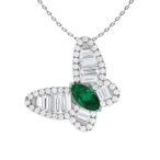 Emerald butterfly necklace